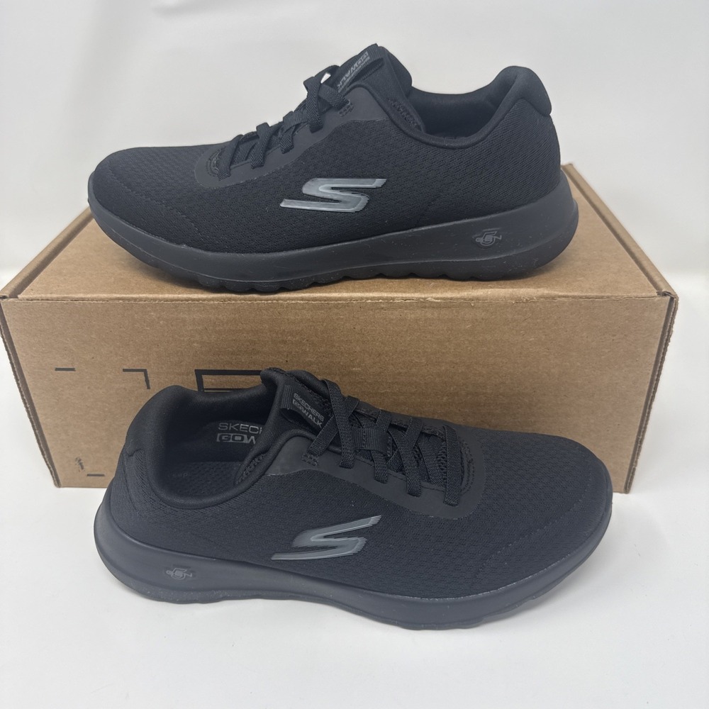 Skechers Womens Go Walk Joy- Ecstatic Black Walking Sneakers Size 6